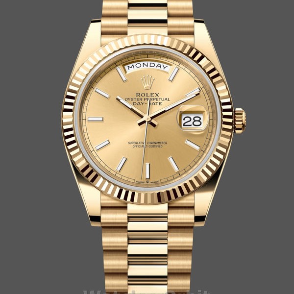 Mens Rolex Day-Date-228238, 40mm, Champagne Diamond Dial, Fluted Bezel, Men’s Champagne Replica Image