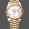 Mens Rolex Day-Date-228238, 40mm, White Roman Dial, Fluted Bezel, Men’s White Replica Image