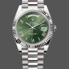 Mens Rolex Day-Date-228239, 40mm, Green Roman Dial, Fluted Bezel, Men’s Green Replica Watch Image