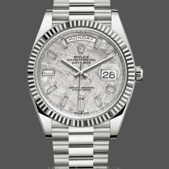 Men's Rolex Day-Date-228239, 40mm, Meteorite Grey Dial, Fluted Bezel, Men’s Grey