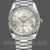 Mens Rolex Day-Date-228239, 40mm, Silver Quadrant Motif Roman Dial, Fluted Bezel, Men’s Silver Replica Image