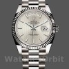 Mens Rolex Day-Date-228239, 40mm, Silver Stripe Motif Dial, Fluted Bezel, Men’s Silver Replica Watch Image