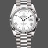 Mens Rolex Day-Date-228239, 40mm, White Roman Dial, Fluted Bezel, Men’s White Replica Image