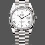 Men's Rolex Day-Date-228239, 40mm, White Roman Dial, Fluted Bezel, Men’s White