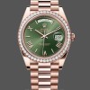 Mens Rolex Day‑Date-228345RBR 0011, 40mm, Olive Green Roman Dial, Diamond Bezel, Men’s Olive Green Replica Watch Image