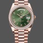 Men's Rolex Day‑Date-228345RBR 0011, 40mm, Olive Green Roman Dial, Diamond Bezel, Men’s Olive Green