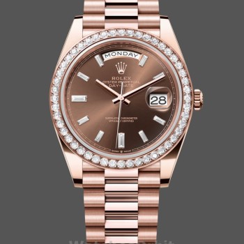 Men's Rolex Day‑Date-228345RBR, 40mm, Chocolate Brown, Diamond Dial, Diamond Bezel, Men’s Chocolate Brown