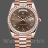 Mens Rolex Day-Date-228345RBR, 40mm, Chocolate Brown Roman Dial, Diamond Bezel, Men’s Chocolate Brown Replica Watch Image