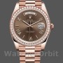 Men's Rolex Day-Date-228345RBR, 40mm, Chocolate Brown Roman Dial, Diamond Bezel, Men’s Chocolate Brown