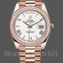 Men's Rolex Day-Date-228345RBR, 40mm, White Roman Dial, Diamond Bezel, Men’s White