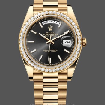 Men's Rolex Day‑Date-228348RBR 0043, 40mm, Black Diamond Dial, Diamond Bezel, Men’s Black