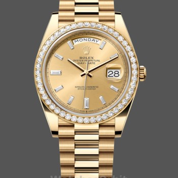 Men's Rolex Day‑Date-228348RBR, 40mm, Champagne, Diamond Dial, Diamond Bezel, Men’s Champagne