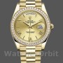 Men's Rolex Day-Date-228348RBR, 40mm, Champagne Roman Dial, Diamond Bezel, Men’s Champagne