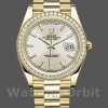 Mens Rolex Day-Date-228348RBR, 40mm, Silver Diagonal Motif Dial, Diamond Bezel, Men’s Silver Replica Watch Image