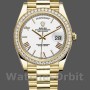Men's Rolex Day-Date-228348RBR, 40mm, White Roman Dial, Diamond Bezel, Men’s White