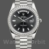 Mens Rolex Day‑Date-228349RBR, 40mm, Black Dial, Diamond Bezel, Men’s Black Replica Watch Image