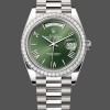 Mens Rolex Day‑Date-228349RBR, 40mm, Green Roman Dial, Diamond Bezel, Men’s Green Replica Watch Image