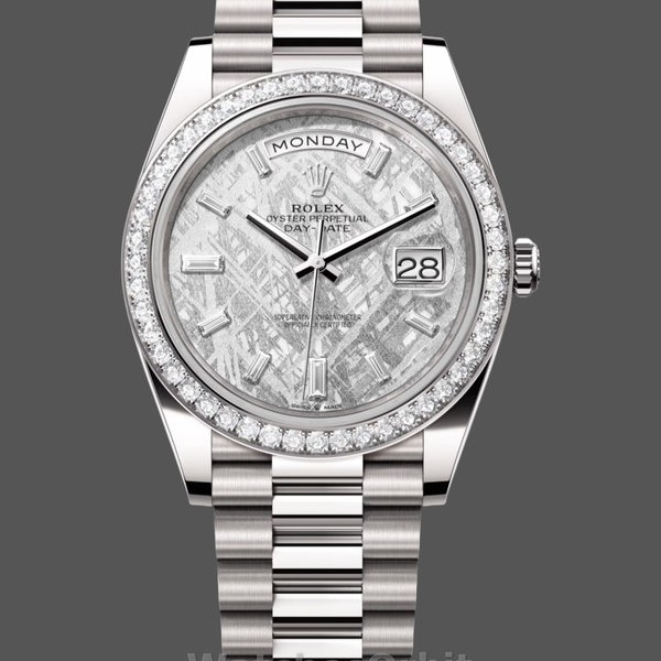 Mens Rolex Day-Date-228349RBR, 40mm, Meteorite Dial, Diamond Bezel, Men’s Meteorite Replica Watch Image