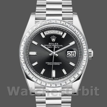 Men's Rolex Day‑Date-228396TBR, 40mm, Black Dial, Diamond Bezel, Men’s Black
