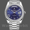 Mens Rolex Day-Date-228396TBR, 40mm, Blue Dial, Platinum, Diamond Bezel, Men’s Blue Replica Watch Image
