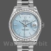 Mens Rolex Day-Date-228396TBR, 40mm, Ice Blue Diagonal Motif Dial, Diamond Bezel, Men’s Ice Blue Replica Watch Image