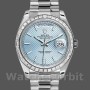 Men's Rolex Day-Date-228396TBR, 40mm, Ice Blue Diagonal Motif Dial, Diamond Bezel, Men’s Ice Blue