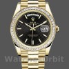 Mens Rolex Day-Date-228398TBR, 40mm, Black Diagonal Motif Dial, Diamond Bezel, Men’s Black Replica Watch Image