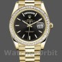 Men's Rolex Day-Date-228398TBR, 40mm, Black Diagonal Motif Dial, Diamond Bezel, Men’s Black