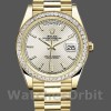 Mens Rolex Day-Date-228398TBR, 40mm, Silver Diagonal Motif Dial, Diamond Bezel, Men’s Silver Replica Watch Image