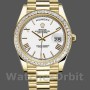 Men's Rolex Day-Date-228398TBR, 40mm, White Roman Numeral Dial, Diamond Bezel, Men’s White
