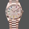 Unisexs Rolex Day Date 36-m128396TBR 0019, Diamond Bezel, Ice Blue Roman Dial, Ice Blue Dial Replica Image