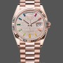 Unisex's Rolex Day Date 36-m128396TBR 0019, Diamond Bezel, Ice Blue Roman Dial, Ice Blue Dial