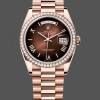Unisexs Rolex Day Date 36-128236 0009, Fluted Bezel, Platinum Bracelet, Ice Blue Replica Watch Image