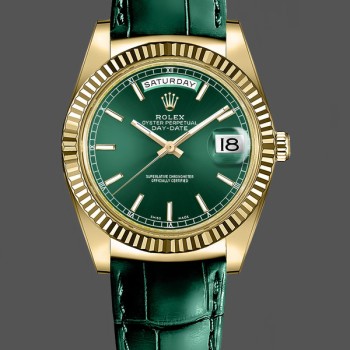 Unisex's Rolex Day Date 36-m128399TBR 0019, White Gold, Diamond Bezel, White Dial, White