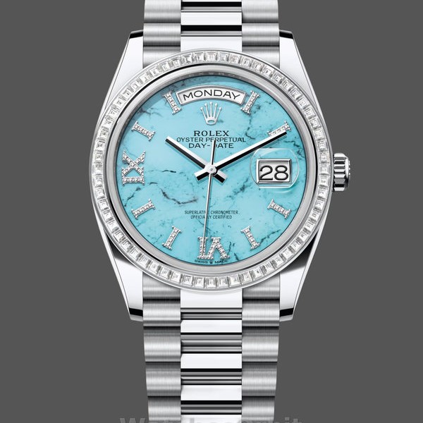 Mens Rolex Day Date 40-M228236 0024, White Gold, Blue Ombre Dial, Blue Ombre Dial Replica Watch Image