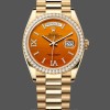 Mens Rolex Day Date 36-M128345RBR 0068, Everose Gold, Diamonds Bezel, Oyster, Green & Blue Replica Watch Image