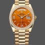 Men's Rolex Day Date 36-M128345RBR 0068, Everose Gold, Diamonds Bezel, Oyster, Green & Blue