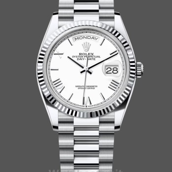 Women's Rolex Datejust 31-278274 0010, White Roman Dial, Fluted Bezel, Jubilee, Ladies White