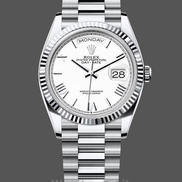 Womens Rolex Datejust 31-278274 0010, White Roman Dial, Fluted Bezel, Jubilee, Ladies White Replica Watch Image