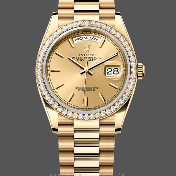 Unisexs Rolex Day Date 36-m128239 0059, White Gold, White Dial, Fluted Bezel, President, White Replica Image