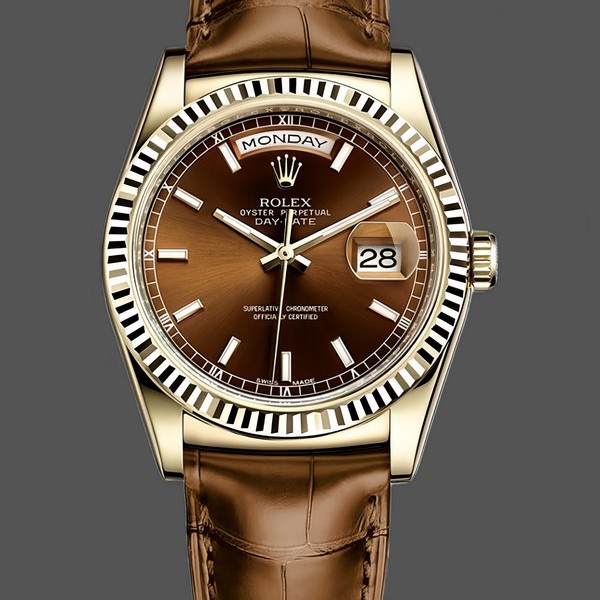 Unisexs Rolex Day Date 36-128396TBR 0004, Platinum, Diamonds Bezel, Silver Replica Image