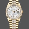 Women's Rolex Day-Date 36mm Yellow Gold Diamond Bezel MOP Dial - M128348RBR 0019 MOP Dial