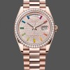 Unisexs Rolex Day Date 36-m128396TBR 0005, Platinum, Mother‑of‑Pearl Dial, Diamond Bezel, President, MOP Dial Replica Watch Image