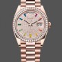 Unisex's Rolex Day Date 36-m128396TBR 0005, Platinum, Mother‑of‑Pearl Dial, Diamond Bezel, President, MOP Dial