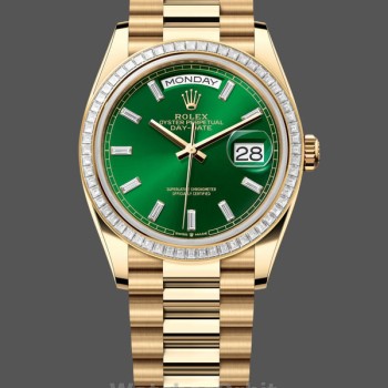 Men's Rolex Day Date 40-M228238 00691, Yellow Gold, Green Ombre Dial, Green Ombre Dial