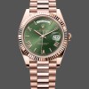 Mens Rolex Day Date 40-m228235 0025, 40mm, 18K Everose Gold, Olive Green Dial Green Replica Watch Image