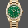 Mens Rolex Day Date 40-M228348RBR 0040, 18K Yellow Gold, Green Dial, Diamond Bezel, Men’s Green Replica Watch Image