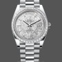 Men's Rolex Day‑Date 40-M228396TBR 0027, Platinum, Meteorite Diamond Dial, Men’s Grey Dial
