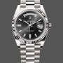Men's Rolex Day-Date-228239 0005, 40mm, Black Diamond Dial, Fluted Bezel, Men’s Black