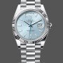 Men's Rolex Day Date 40-228236 0006, Platinum, Ice Blue Baguette Dial, Ice Blue